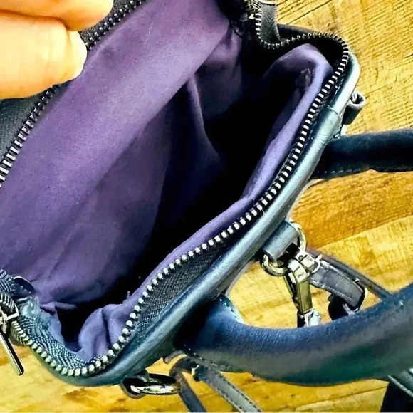 Free People Moonlight Mini Convertible Backpack Navy Metallic - Picture 8 of 9